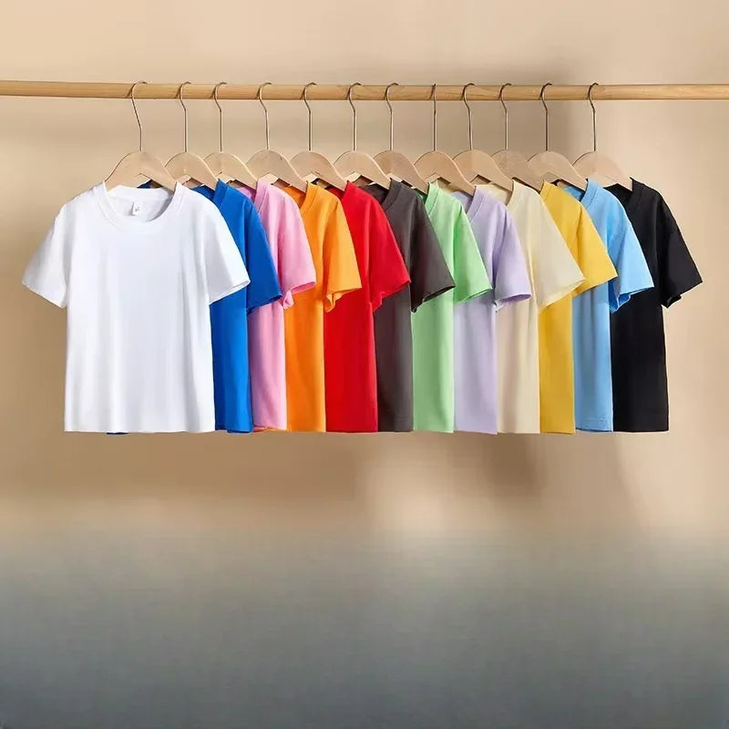 تي شيرت أطفال فارغ - قمصان قصيرة الأكمام مصنوعة من القطن بنسبة 100% للأولاد والبنات (من 9 إلى 24 شهرًا) - أخضر، بنفسجي، أزرق