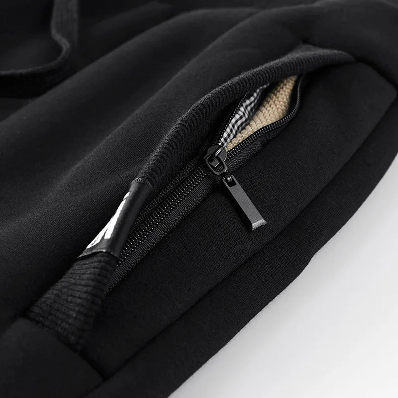 Men’s Winter Fleece Cashmere Tracksuit – Warm Fur Hoodie & Pants 2-Piece Casual Sportswear Set