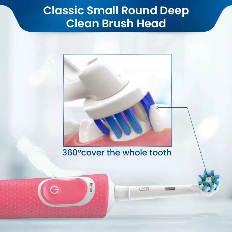 Oral-B D100 Electric Toothbrush • 2D Vitality Cleaning • Waterproof Rechargeable Toothbrush with Timer & Inductive Charger