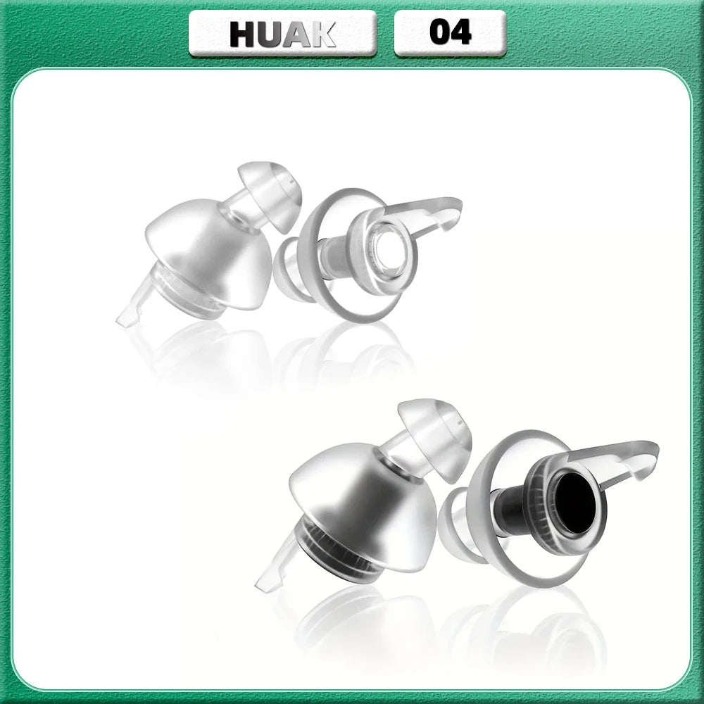 سدادات أذن HUAK عالية الدقة - سدادات أذن قابلة لإعادة الاستخدام ومانعة للضوضاء للحفلات الموسيقية والموسيقيين والدراجات النارية والمهرجانات