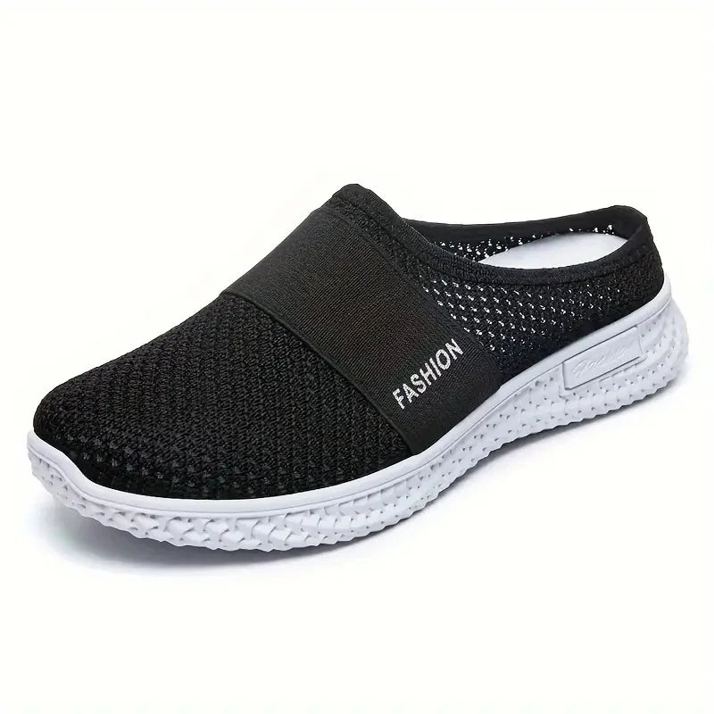 Women’s Solid Color Mules – Soft Sole Platform Slip-On Walking Shoes
