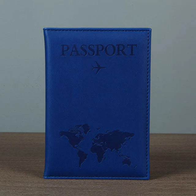 World Map Passport Cover – Hot Stamping Travel Case for Men & Women