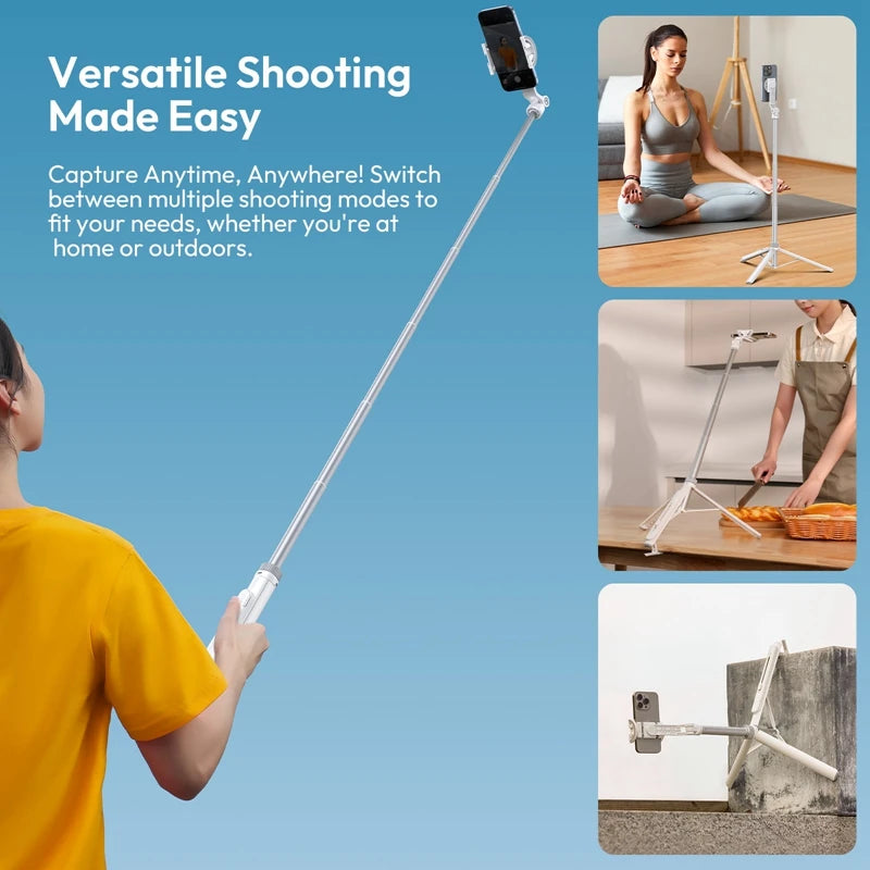 Ulanzi TT88 Overhead Selfie Stick Tripod – 1.44M Phone Tripod with Remote