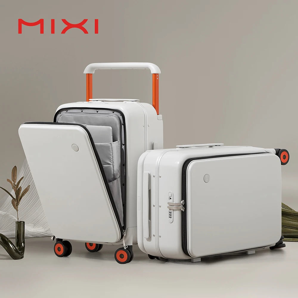 Mixi New Design Wide Handle Suitcase | Men & Women Carry-On Travel Trolley 20 Inch Cabin PC Aluminum Frame M9275