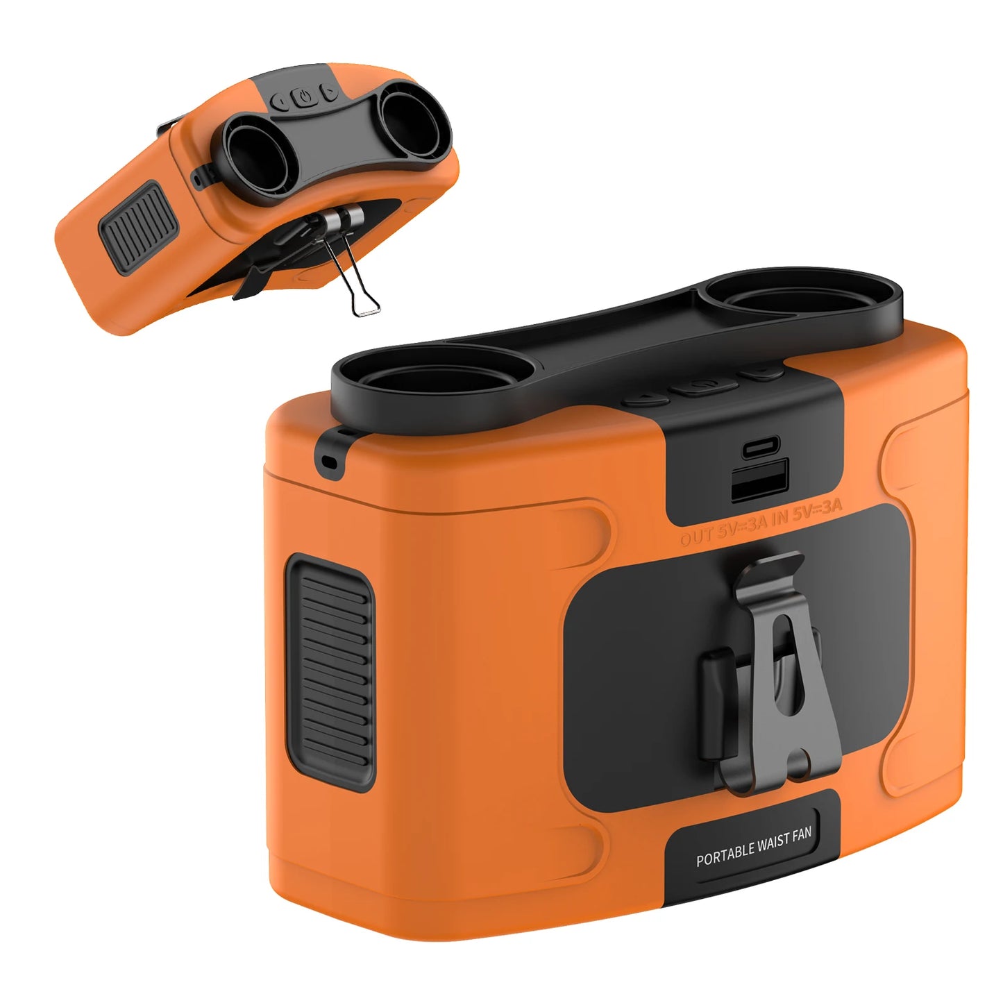 مروحة سوكولفان الخارجية للخصر والرقبة، بسعة ٢٠٠٠٠ مللي أمبير/ساعة - مروحة تبريد قوية قابلة للارتداء مع بنك طاقة للرياضة والتوصيل والعمل في الهواء الطلق