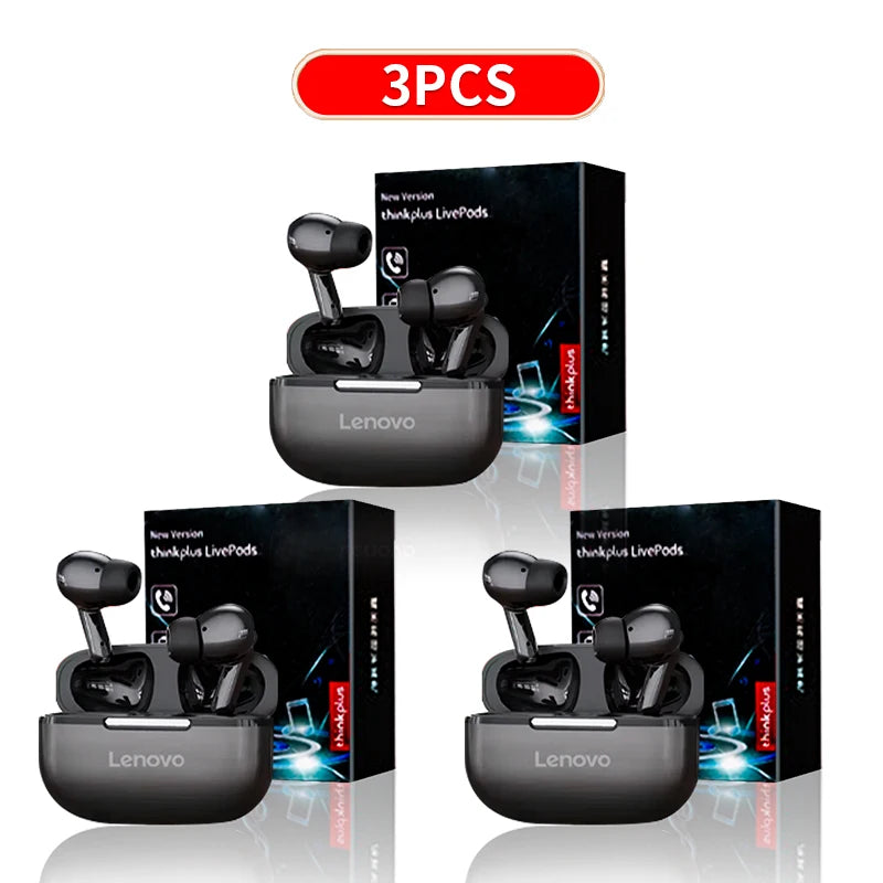 سماعات بلوتوث أصلية من Thinkplus - سماعات أذن لاسلكية مزودة بميكروفون، ونظام ستيريو هاي فاي، وتحكم باللمس