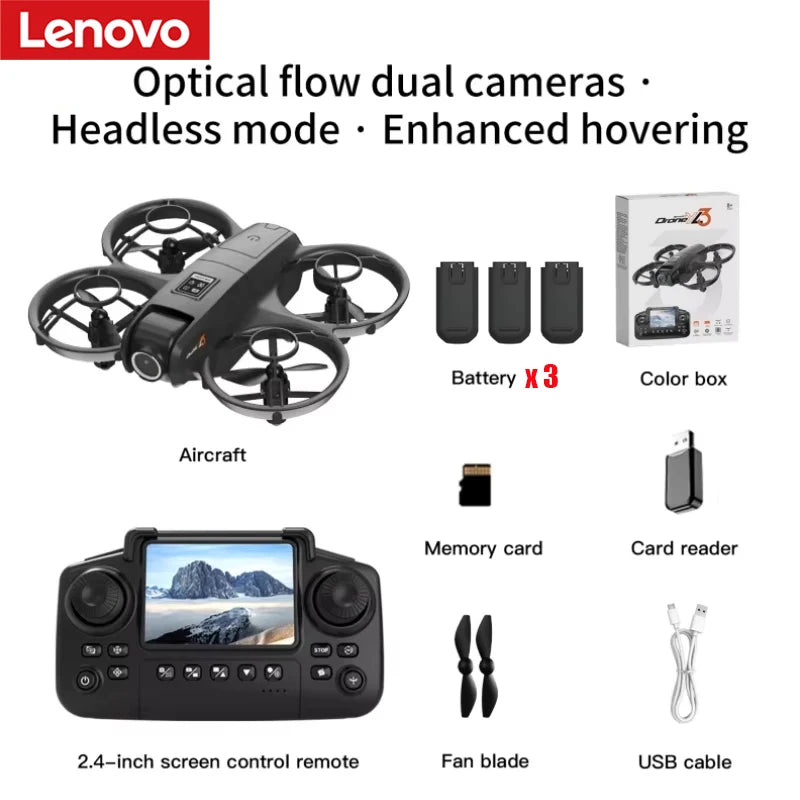 Lenovo GPS 8K HD Camera Drone | Screen Remote Control, Obstacle Avoidance, Multi-Battery Aerial Quadcopter with Ultra-Long Flight Time
