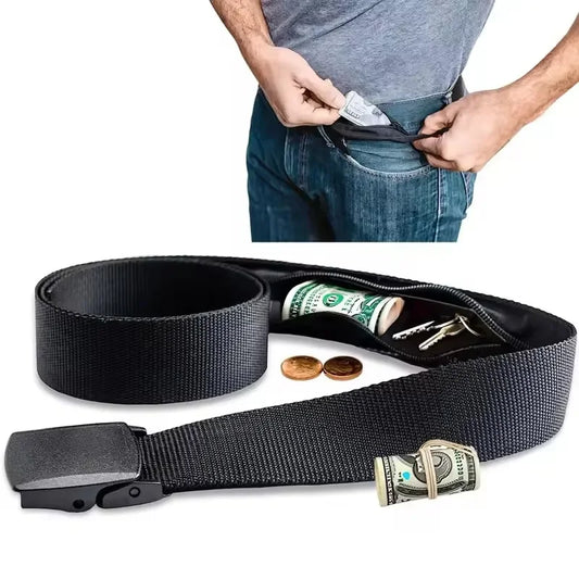 Men’s Anti-Theft Travel Belt – Secret Money Pocket, 125cm, 4 Colors