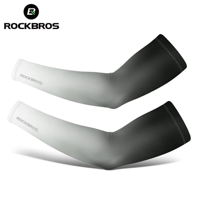 ROCKBROS Armmanschette – Atmungsaktive, schnelltrocknende Armmanschette mit UV-Schutz für Radfahren und Sport – Sonnenschutz-Fitnessbekleidung aus Eisgewebe