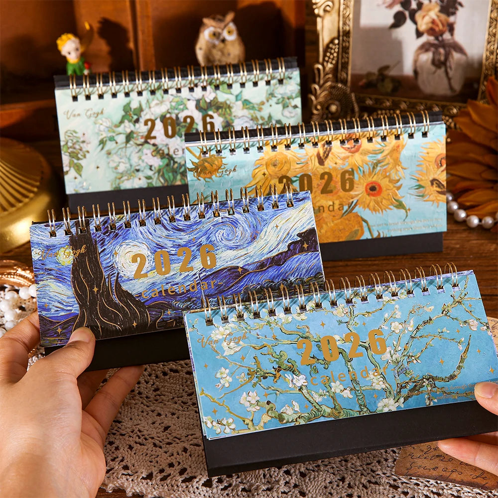 Vintage-Tischkalender 2026 mit Notizfunktion – Monatsplaner für Zuhause, Büro und Schule