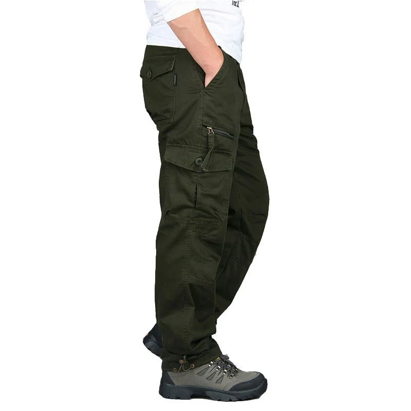 2025 New Autumn Cargo Pants Men | Fashion Military Outdoors Work Trousers | Long Warm Tactical Cotton Khaki Cargo Pants