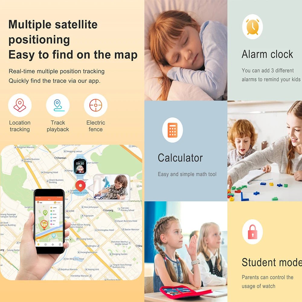 New Kids Smart Watch 4G – GPS, WiFi, Video Call, SOS, Camera, Voice Monitor & Location Tracker for Children