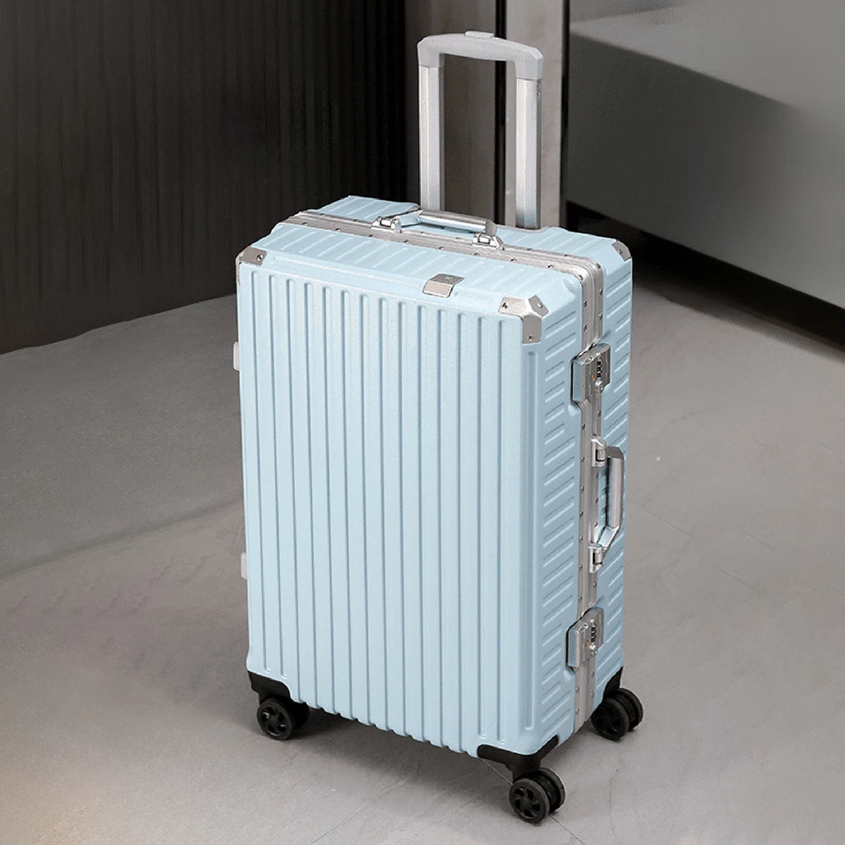 Aluminum Frame Trolley Luggage | Rolling Suitcase with USB & Combination Lock | 20/24/26/28 Inch Carry-On