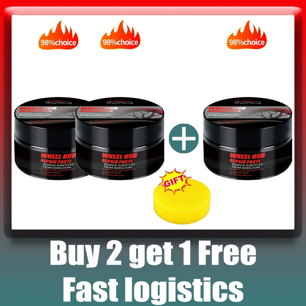 Car Wheel Rim Scratch Repair Paste – Tire & Rim Paint Refurbishment for Black, White, Silver Aluminum Alloy