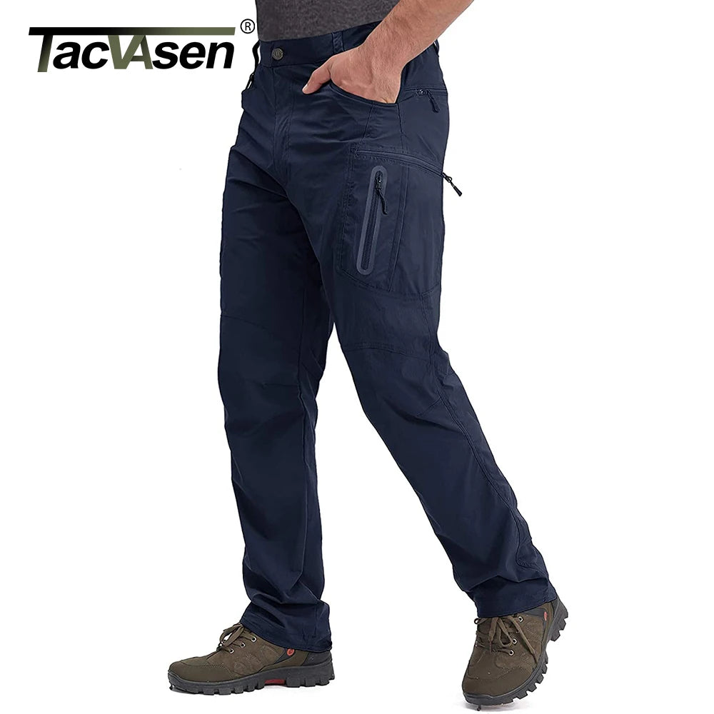 TACVASEN Lightweight Quick-Dry Cargo Pants – Men’s Summer Outdoor Hiking & Fishing Trousers