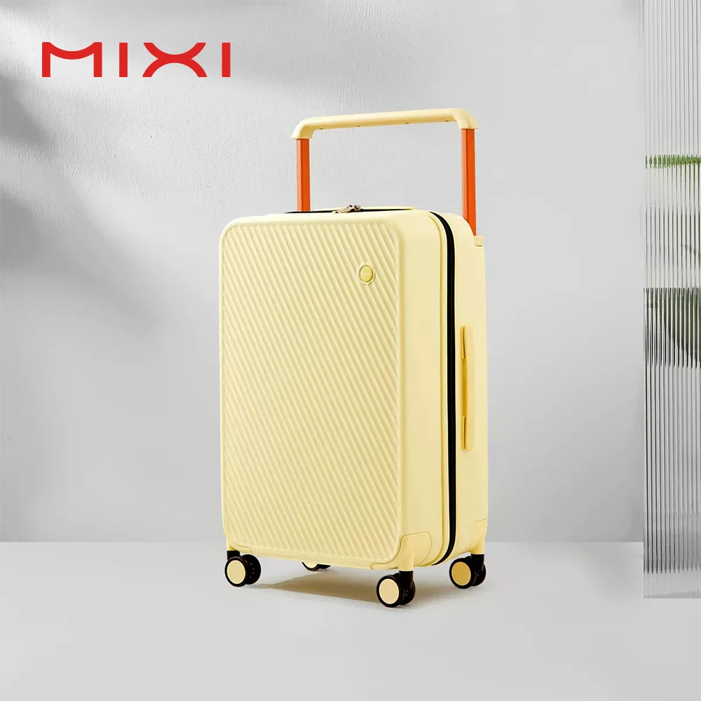 Mixi Wide Handle Travel Luggage | Hardside PC Suitcase with Rolling Spinner Wheels & TSA Lock | 20/24 Inch Unisex