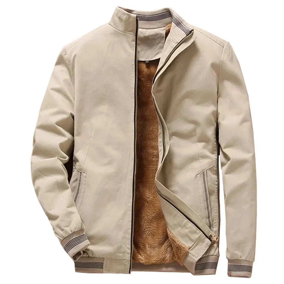 Men’s Autumn Winter Thickened Padded Baseball Jacket – Warm Large-Size Zipper Coat
