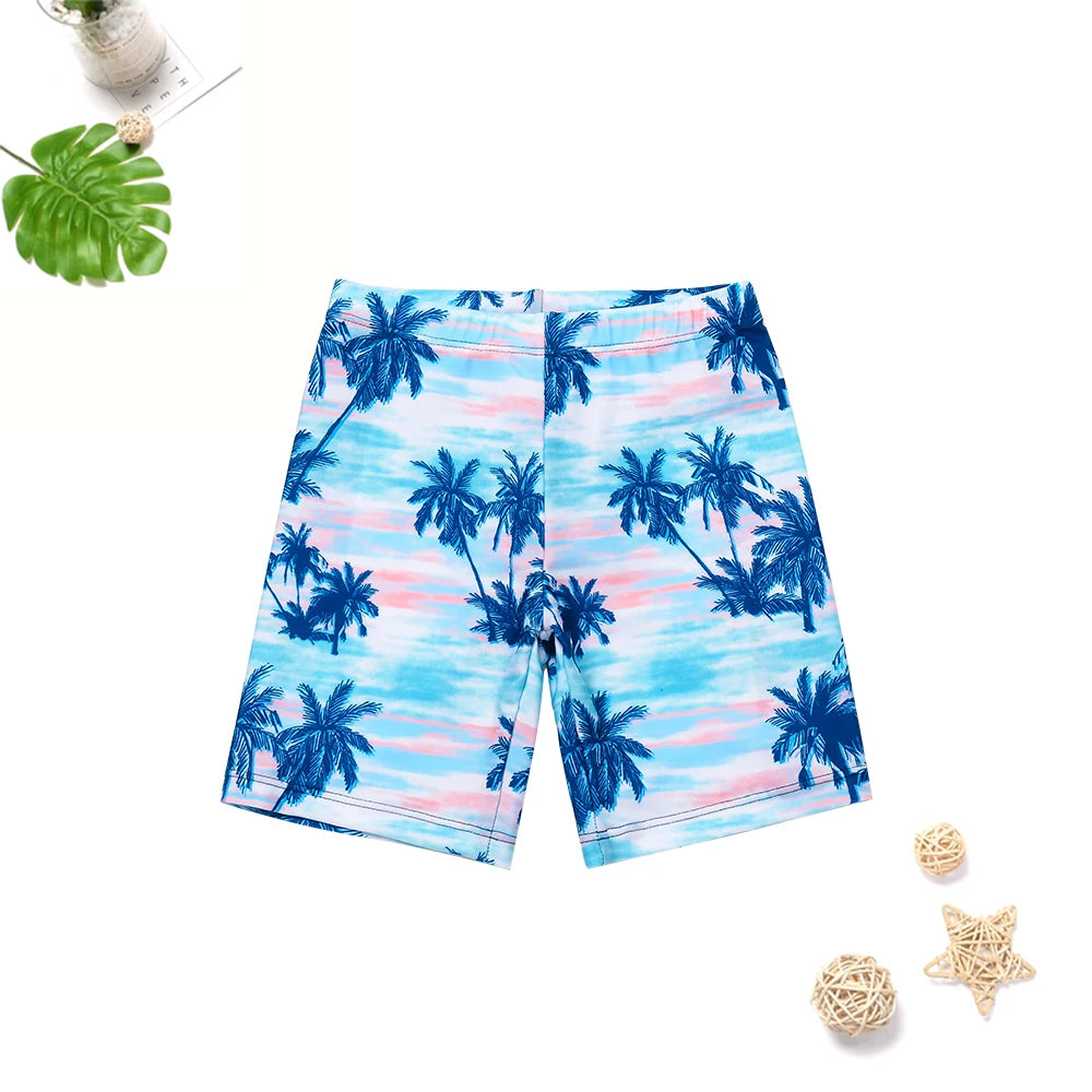 2025 Kids 3 Piece Swimsuit Set Quick Dry Summer Sunset Colorful Beachwear