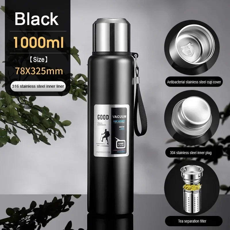 Large Capacity Stainless Steel Thermos Tumbler – Vacuum Insulated Travel Mug for Hot & Cold Coffee, Tea & Water