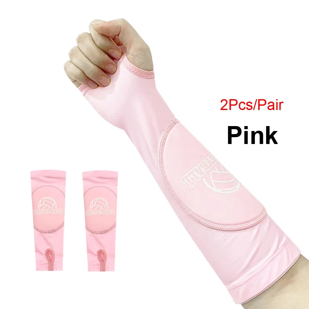 Volleyball Arm Sleeves | Padded Forearm Sleeves with Thumb Hole – Protective Gear for Kids & Adults