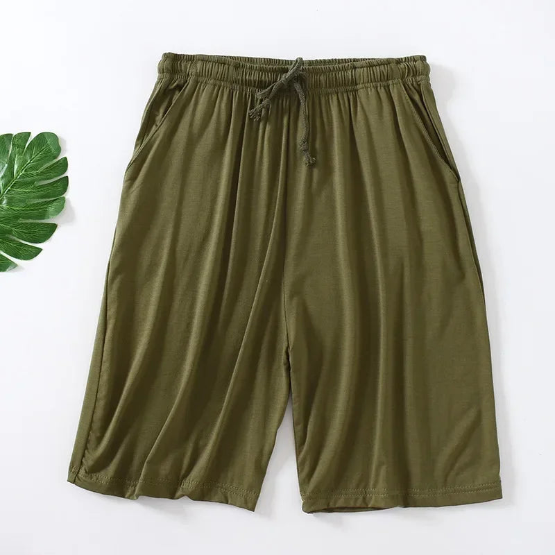 Men's Modal Pajama Shorts | Summer Thin Five Point Loose Home Pants | Casual Large Size Sleepwear & Beachwear