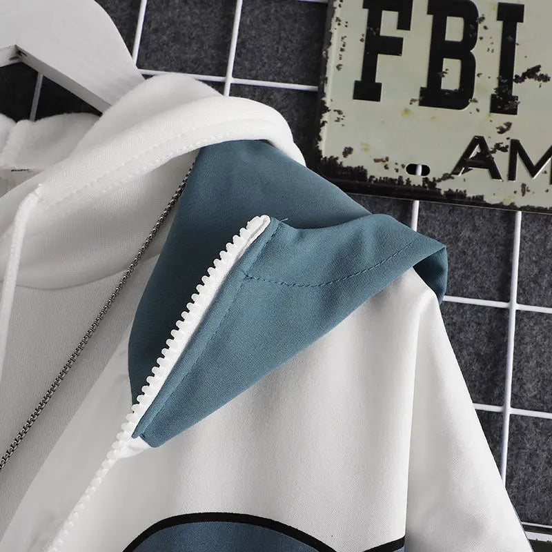 New 2025 Spring Women Hooded Shark Print Japanese Style Patchwork Harajuku Hoodie Jacket