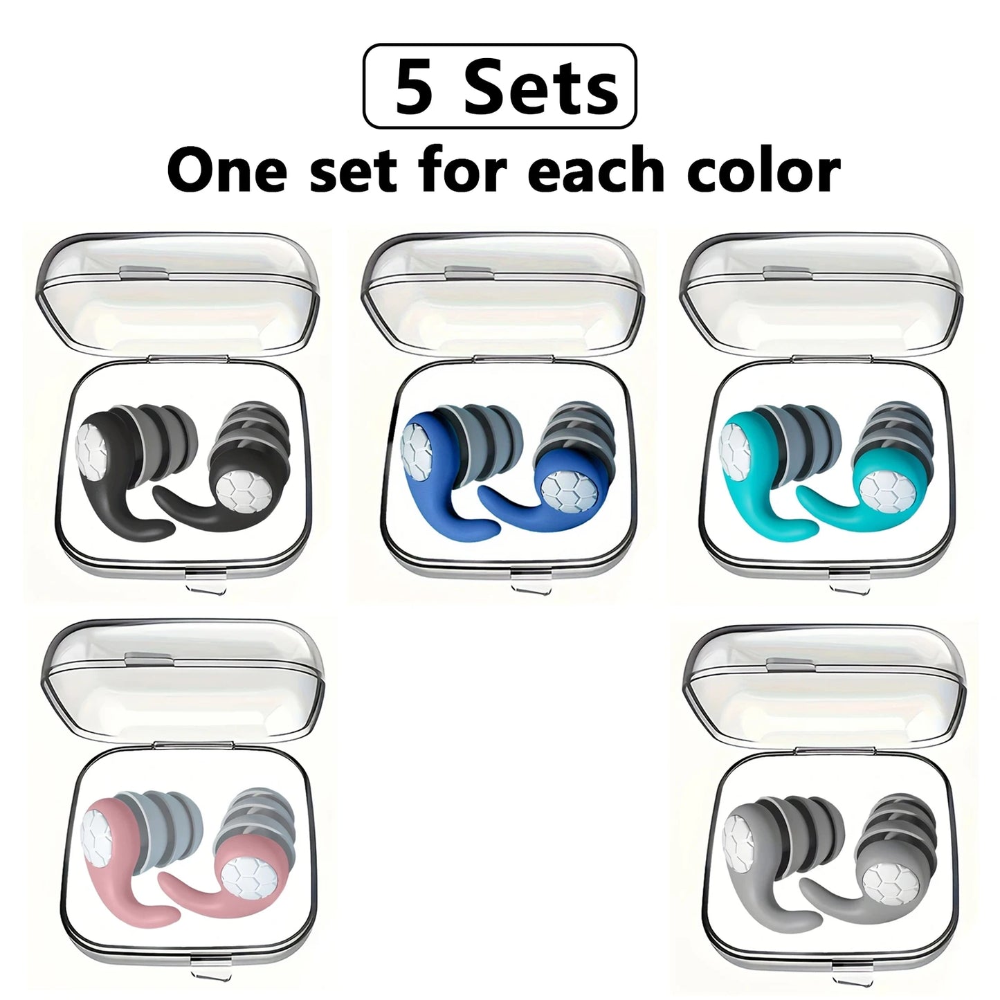 سدادات أذن HUAK المصنوعة من السيليكون الناعم - حماية للأذن بخاصية إلغاء الضوضاء للنوم والسباحة والراحة الهادئة