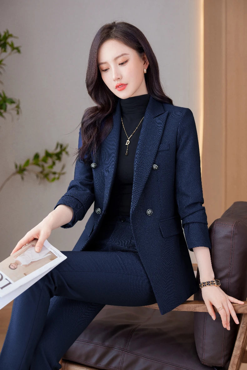Women’s Professional Pantsuit – Autumn Winter Fashionable Business Set