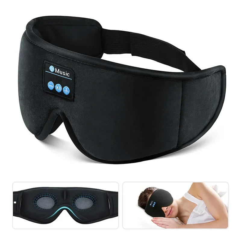 3D Bluetooth Sleep Mask – Eye Mask with Built-In HD Speaker for Music & Comfortable Sleep