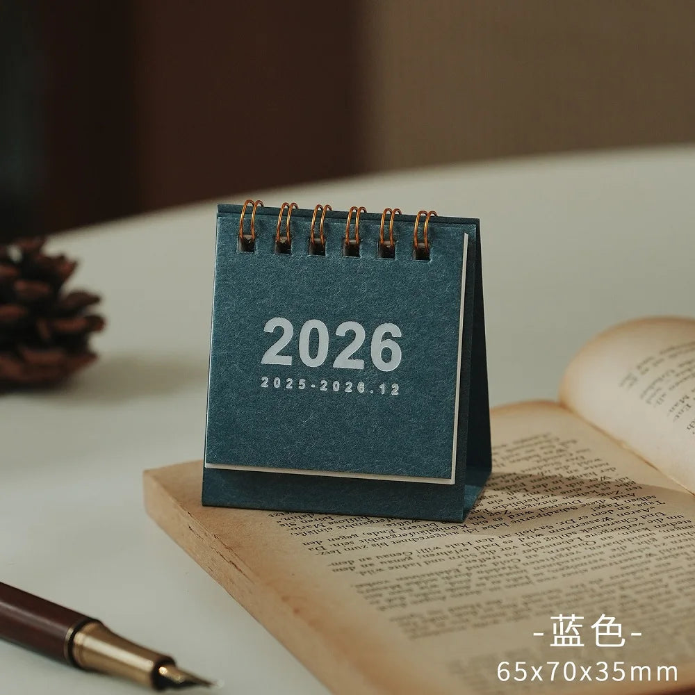 2026 Mini Simple Desk Calendar – Creative Coil Planner & Desktop Office Decoration