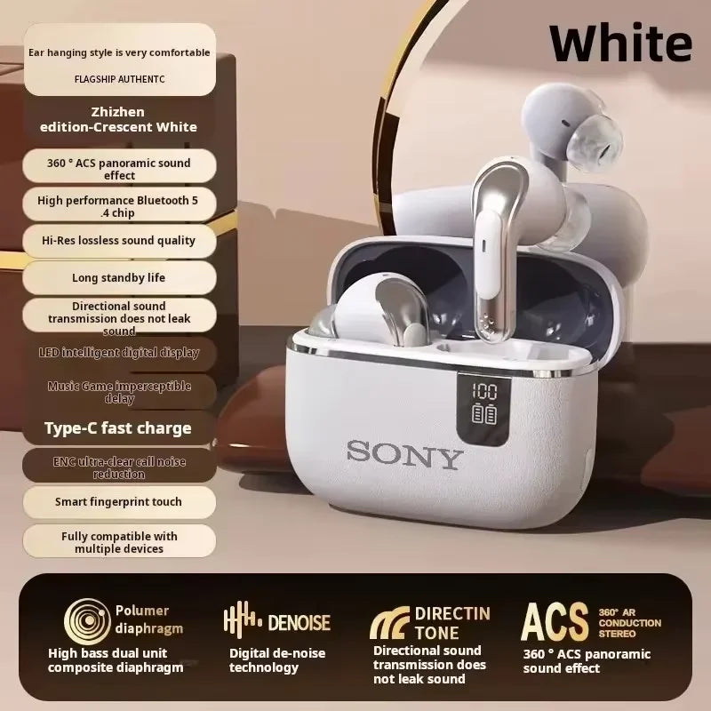 سماعات أذن بلوتوث TWS الأصلية من SONY - سماعات رأس لاسلكية عالية الدقة مزودة بميكروفون وشاشة LED للرياضة والألعاب