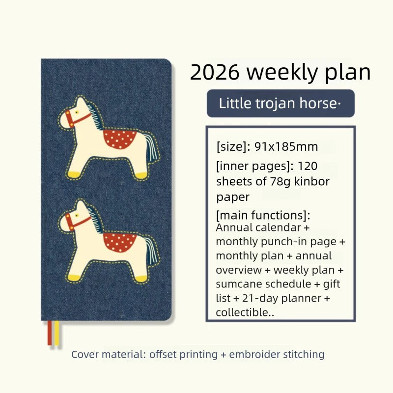 Kinbor 2026 Pocket Weekly Planner – Pocket Size Schedule Notebook Week Plan Notepad for Daily Writing