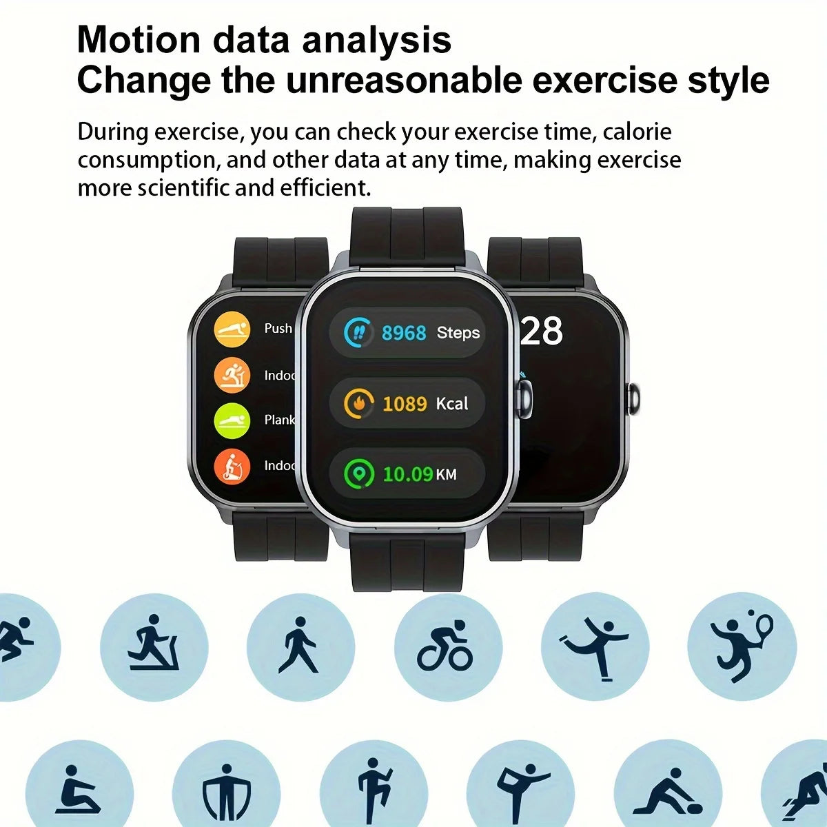 Smart Watch 2-in-1 – 2.01” HD, Waterproof, Heart Rate, SpO2, Bluetooth Earphones, Call Function