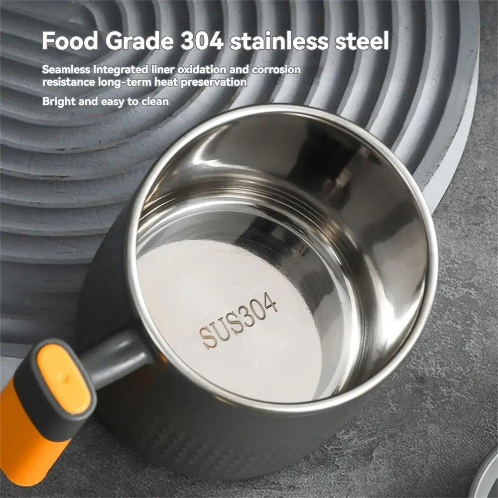 كوب مزدوج الطبقات من الفولاذ المقاوم للصدأ 304 - كوب شاي وقهوة مع غطاء مانع للتسرب