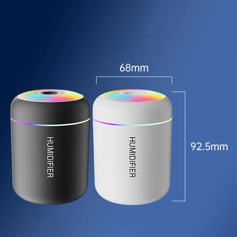 180ML Mini USB Air Humidifier – Essential Oil Aroma Diffuser with Colorful Lights, Mist Maker for Home, Car & Office