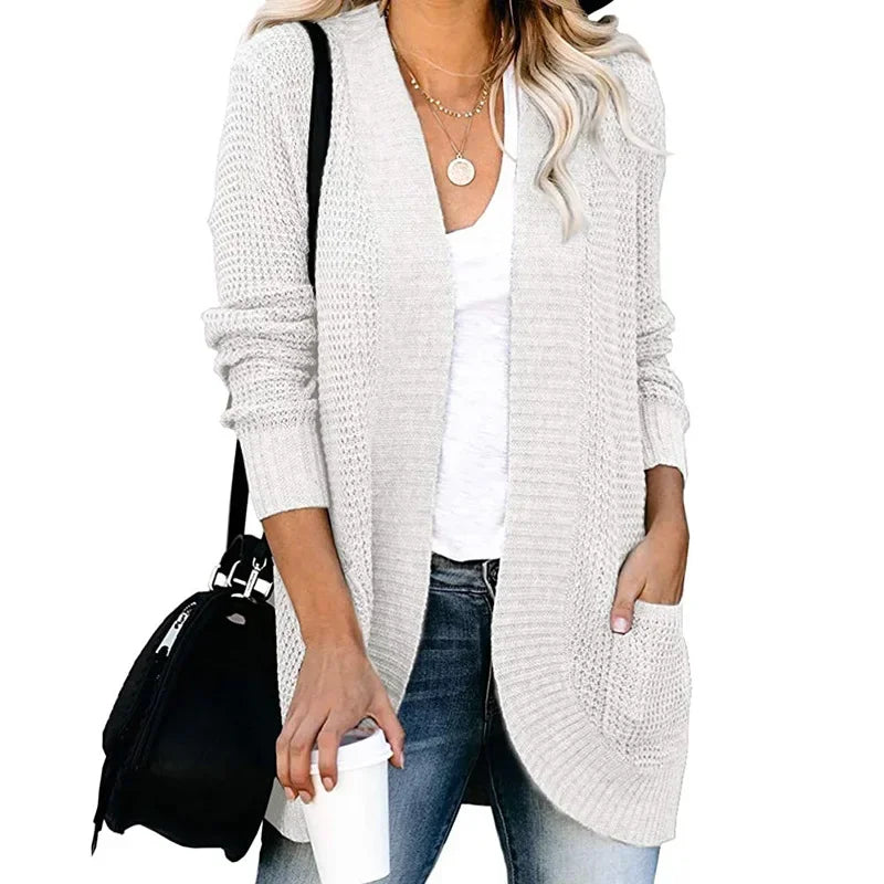 Fashion Women Cardigan Autumn Harajuku Knitted Sweater Basic Jacket Thin Streetwear Outerwear