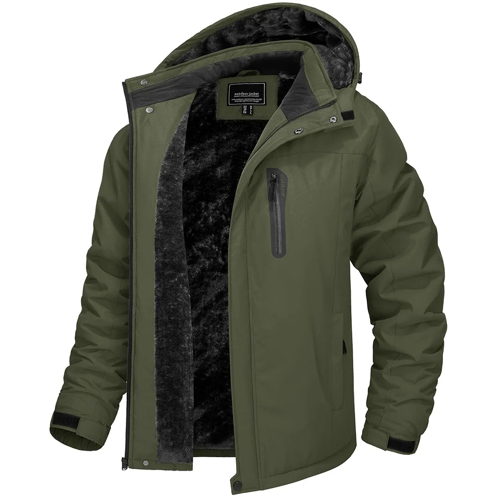 TACVASEN Men’s Winter Fleece Jacket – Waterproof Hiking & Skiing Windbreaker Parka