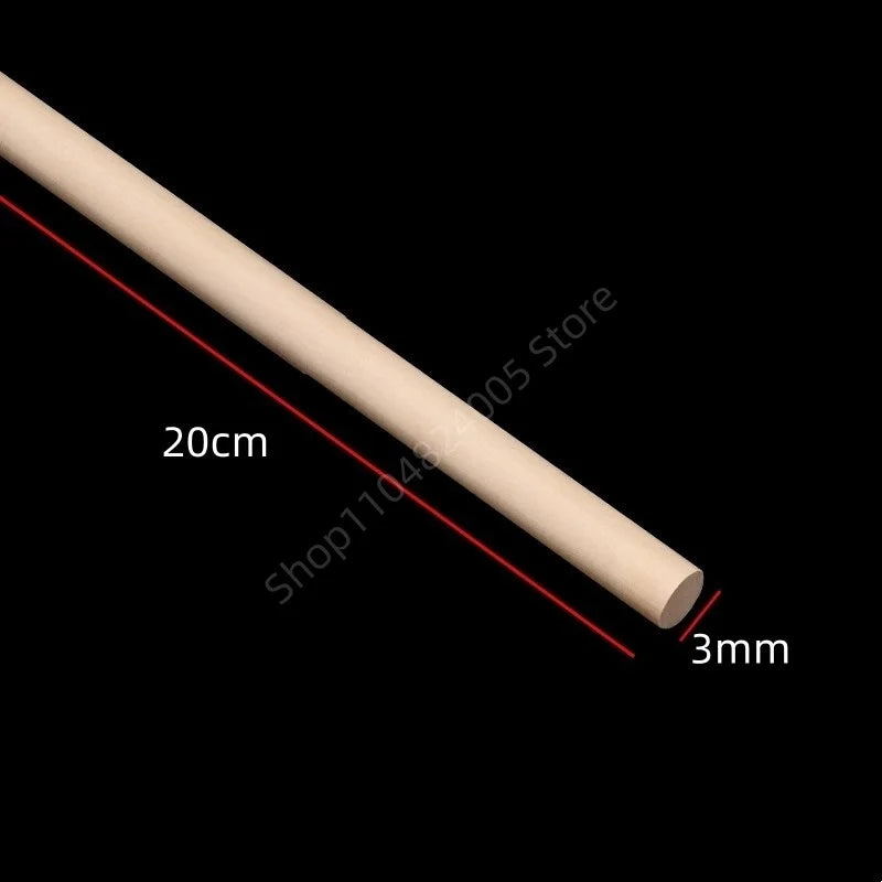 50Pcs Round Wooden Sticks – Durable DIY Dowels for Crafts, Cake Making, Ice Lollies & Model Building