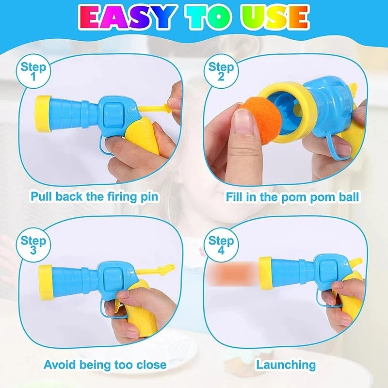 Interactive Cat Launch Toy – Mini Shooting Gun with Plush Ball for Kitten Training & Play