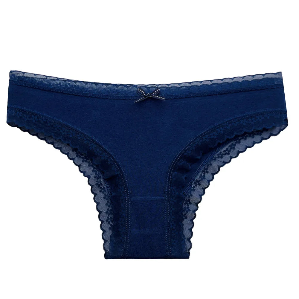 5PCS Set Women's Cotton Lace Low Waist Panties Sexy Underwear Briefs M-XL