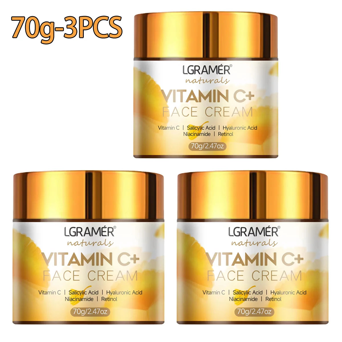 Vitamin C & Retinol Face Cream – Anti-Wrinkle, Firming, Moisturizing & Whitening Skincare with Hyaluronic Acid