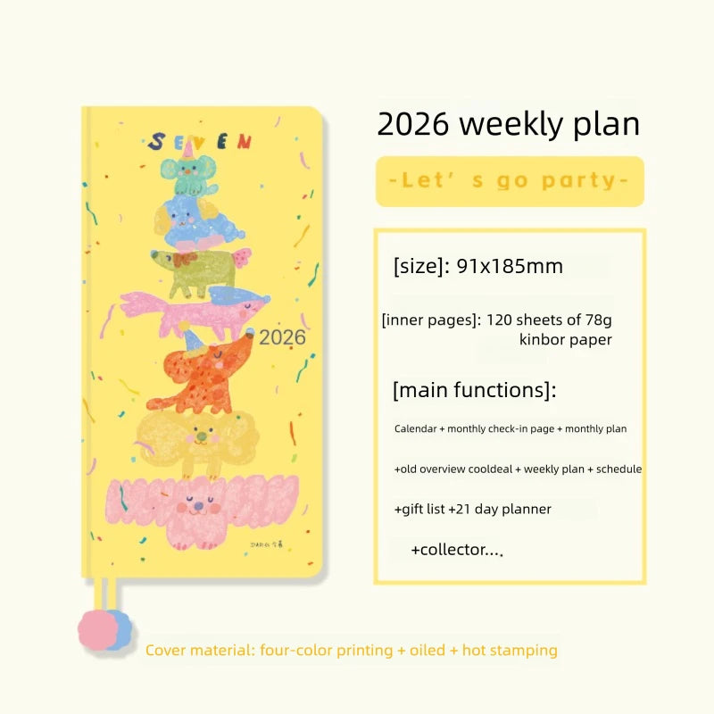 Kinbor 2026 Pocket Weekly Planner – Pocket Size Schedule Notebook Week Plan Notepad for Daily Writing