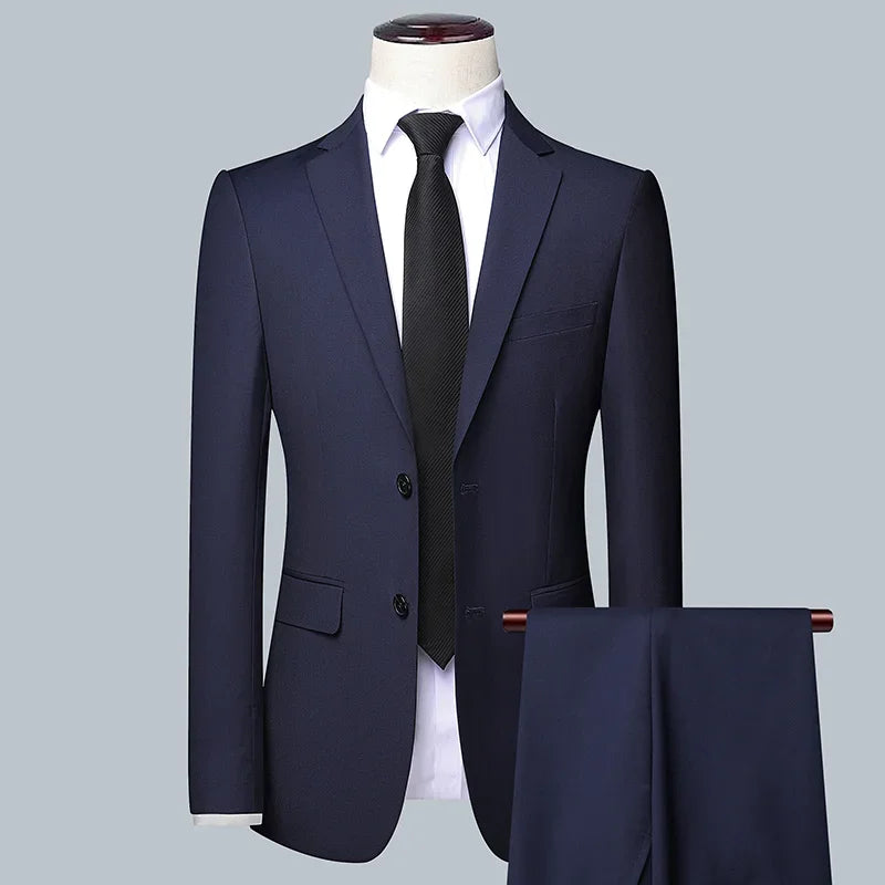 Men's Solid Color Business Suit 2025 – High-Quality Wedding & Banquet Groom Outfit
