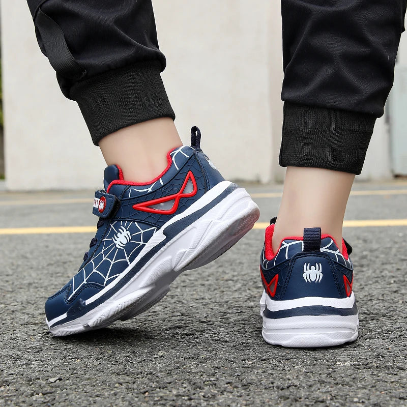 Boys Red PU Leather Sneakers | Kids Casual & Sports Shoes