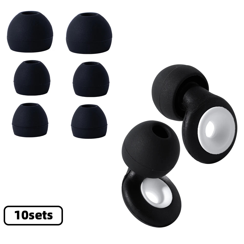 سدادات أذن HUAK 09 • سيليكون عالي الدقة • حماية السمع للحفلات الموسيقية والنوم والسباحة • تقليل الضوضاء • ملحقات إضافية متضمنة