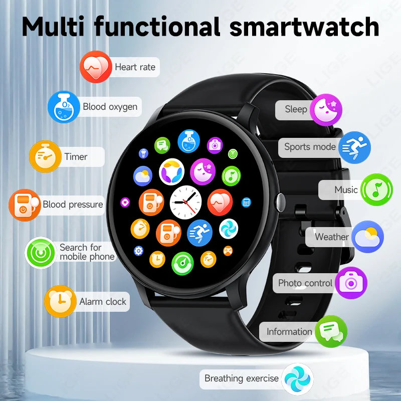 LIGE Bluetooth Call Smart Watch for Women & Men – Sports Fitness, Heart Rate Health Monitor, Android & iOS