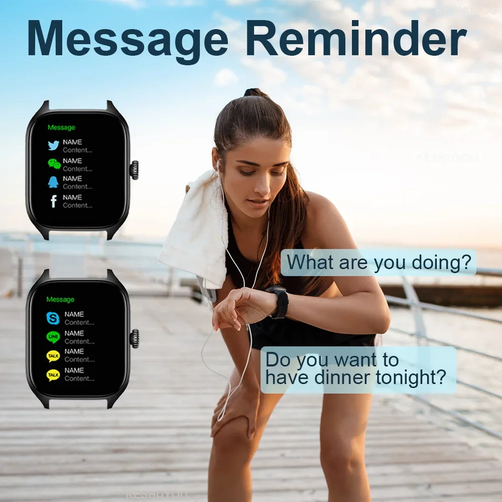 KESHUYOU H9 2025 Smart Watch | 2.01'' HD Display, Bluetooth Call, Sport Modes, Weather & Message Notifications