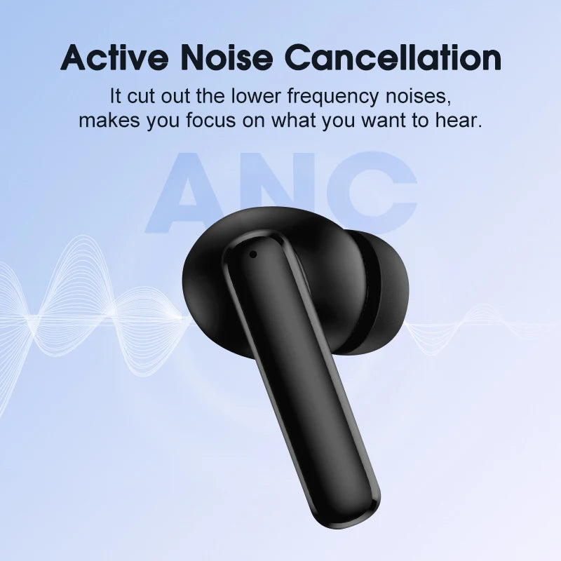 QCY T13 ANC Bluetooth 5.3 Earphones | Active Noise Cancellation -28dB, Low Latency & Fast Charging Wireless Earbuds