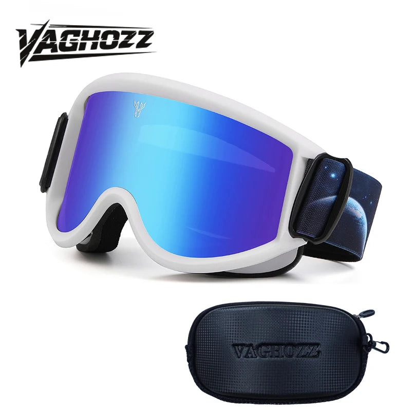VAGHOZZ Double-Layer Ski & Motorcycle Goggles – Anti-Fog, Anti-UV Unisex Windproof Goggles with Box