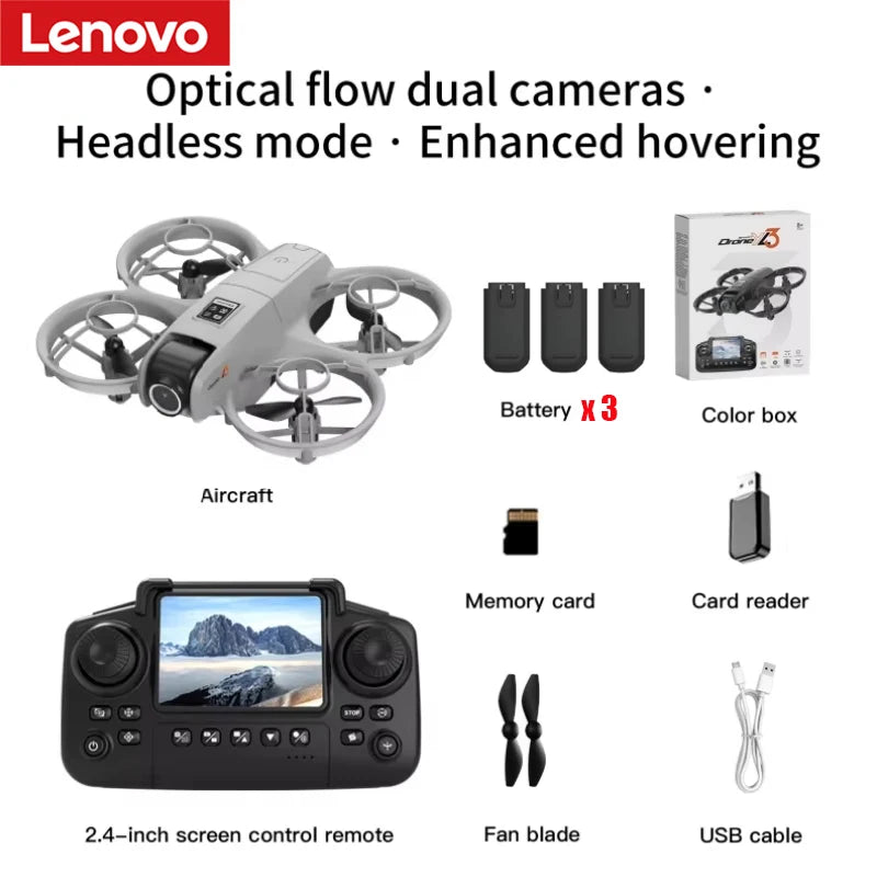 Lenovo GPS 8K HD Camera Drone | Screen Remote Control, Obstacle Avoidance, Multi-Battery Aerial Quadcopter with Ultra-Long Flight Time